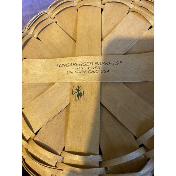 Longaberger Basket Handwoven In Dresden, Ohio USA 1994 Round Leather Handles - Picture 4 of 6